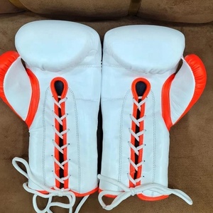 Nuevo Diseño, Guantes de Boxeo Personalizados en Rosa y Blanco con Cordones y Cierre de Velcro, Cuero Genuino, OEM ODM, Venta al Por Mayor, Kickboxing, MMA - Product Image 5