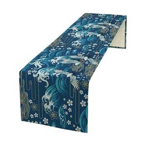 Top Quality 100% Cotton Latest Design Customized Embroidered Luxury Table Runner with Private Logo - Product Image 3