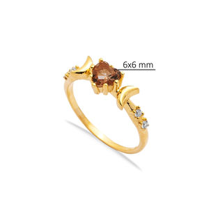 Sultanite รูปหัวใจหิน CZ แหวนคลัสเตอร์ตุรกีแฮนด์เมดขายส่งเครื่องประดับเงินแท้ 925 - Product Image 2