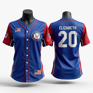 Obtenga camisetas de béisbol y sóftbol impresas digitalmente personalizadas, ropa deportiva de poliéster de malla transpirable, conjuntos de equipo de alta calidad - Product Image 2