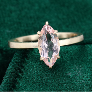 แหวนหมั้นเพชรมาร์คีส์แหวนรัศมี14K โรสโกลด์พร้อมของขวัญสำหรับปาร์ตี้งานแต่งงานโมอิสซาไนต์แบบปรับแต่ง2ct - Product Image 2