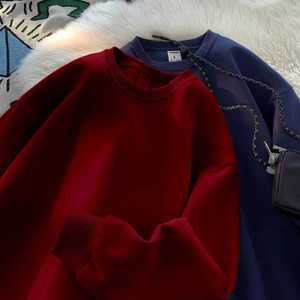 Fabricants de vêtements pour hommes, sweat-shirts personnalisés, nouveau sweat-shirt uni d'hiver, simple, tendance, ample, col rond, manches longues - Product Image 3