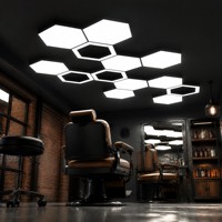 Plafonnier LED modulaire hexagonal, panneau lumineux pour l'éclairage intérieur des salons de coiffure
