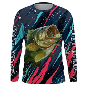 Polo de pêche personnalisé étanche UPF 50 pour hommes, manches longues, tissu polyester spandex évacuant l'humidité, conception personnalisée - Product Image 2