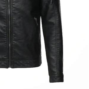 Men Winter Clothing <b>Slim</b> <b>Fit</b> Long Sleeves Leather Fashion <b>Jacket</b> Wholesale Winter Wear Men's Casual Zipper Leather <b>Jackets</b> - Product Image 5