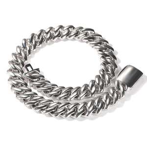 Collar de cadena para hombres pesados para moda Hip Hop en color dorado y diseño sólido - Product Image 4