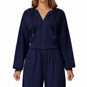 Nuevas mujeres Otoño Invierno Zip-Up Hoodie a prueba de viento cálido Casual sudadera al aire libre correr chaqueta deportiva - Product Image 2