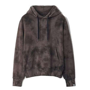 <b>Men</b> <b>Black</b> Tie Dye Hoodie <b>Fleece</b> Pullover Regular Fit hoodies Sweatshirt Casual Streetwear Warm Winter Kangaroo Pocket Printed - Product Image 1