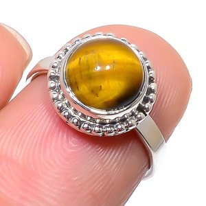 925 Sterling Silver Tiger Eye Gemstone Boho Style Bague À La Main Tendance Bijoux pour Femmes Parfait Cadeau De Mariage pour Maman - Product Image 2