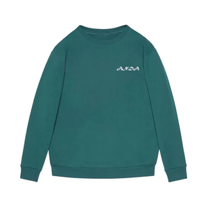 Sweat-shirts à col ras du cou vintage surdimensionnés de couleur unie en coton biologique à manches longues pour hommes - Product Image 2