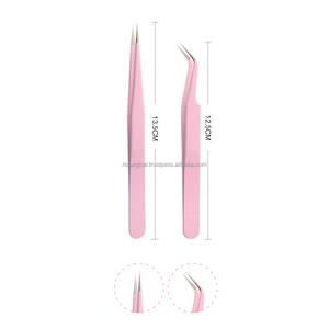 RS Surgical Lot de 2 pinces d'extension de cils de précision durables droites et incurvées en acier inoxydable - Product Image 6