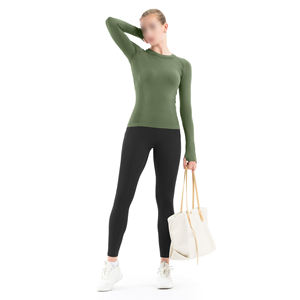 เสื้อโยคะออกกำลังกายผู้หญิง แขนยาว ทรงเข้ารูป ดีไซน์ทันสมัย ผ้าไร้ตะเข็บ น้ำหนักเบา เหมาะสำหรับเล่นกีฬากลางแจ้งและออกกำลังกาย - Product Image 5