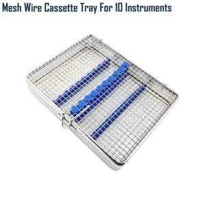 Caja de Esterilización de Malla de Alambre de Acero Inoxidable Manual de 10 Piezas, Certificación CE Clase II, Almacenamiento de Instrumentos Dentales para Uso Quirúrgico - Product Image 4