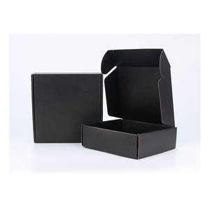 Caja de regalo corrugada negra de 3 capas, caja de embalaje para fiestas y bodas, compatible con tamaño personalizado y logotipo impreso - Product Image 3