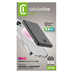 Batterie externe promotionnelle 5000 mAh MAG noire - Chargeur portable avec design magnétique - Product Image 2