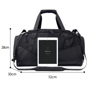 Sac de sport en nylon de grande capacité pour dames Sac de sport imperméable à l'eau Séparation sèche et humide Sac de sport léger pour week-end avec fermeture à glissière - Product Image 5