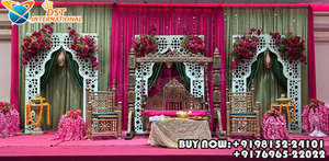 Paneles de Escenario nocturno Mehndi coloridos de estilo tradicional, decoración de escenario de boda de inspiración marroquí, columpio - Product Image 5