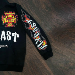 Ensemble sweat à capuche et pantalon de survêtement pour hommes personnalisés ensemble de sweat-shirt avec appliques de broderie délavés au soleil et à l'acide survêtement évasé - Product Image 5