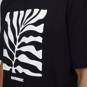 Camiseta negra de gran tamaño con estampado de hojaldre cuadrado de alta calidad hecha a medida para hombre, Camiseta estampada con diseño personalizado, Camiseta con estampado de logotipo - Product Image 6