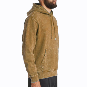 High Quality Fashionable Men's Acid Wash Hoodies Cotton Polyester Embroidered Custom Logo <b>Waterproof</b> Breathable Loose Fit Autumn - Product Image 3