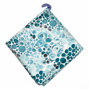 Serviettes en tissu géométrique Coton lavable-Polyester Rose & Bleu 40x40 cm Doux & Réutilisable - Product Image 3