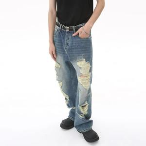 Custom Embroidered <b>Men</b> Denim <b>Jeans</b> Slim Straight Fit Fashion Streetwear Comfortable <b>Soft</b> Cotton Bulk Supply Factory - Product Image 6
