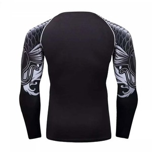 High Quality Customized Men's Rash Guard Long Fitness <b>Apparel</b> with Solid Pattern Printed Cotton Polyester Low Price Custom Logo - Product Image 6