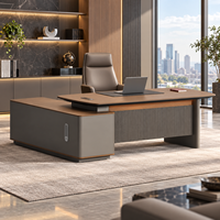 Bureau de direction moderne avec armoire de rangement intégrée pour une solution d'espace de travail professionnel