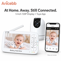 Moniteur Bébé Anicebb BM5R5W 5 Pouces 720P Double Mode avec Écran et Application Tuya, Vision Nocturne et Communication Bidirectionnelle pour Distributeurs