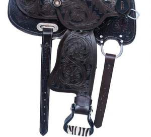 Best Quality 100% Pure Leather English <b>Saddle</b> New Design Western Style Comfortable Horse Riding Equipment From India - Product Image 2