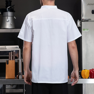 Veste d'uniforme de chef en toile à séchage rapide pour hommes et femmes Vêtements de personnel courts à manches longues pour une utilisation dans la cuisine de restaurant et de bar - Product Image 3
