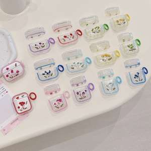 Funda Protectora de Lujo para Auriculares, Diseño de Flores Secas, TPU, Resistente a Impactos, para 2 Auriculares Intrauditivos, 12 Colores - Product Image 2