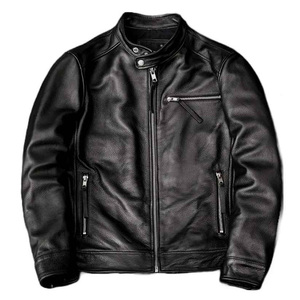 Chaquetas de cuero de vaca de piel de oveja auténtica para hombre de alta calidad, chaqueta de cuero personalizada para hombre - Product Image 6