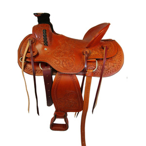 Prix de gros 100% cuir original Design personnalisé fabriqué à la main Western Roping Ranch Hot Seat Saddle Disponible en vrac - Product Image 2