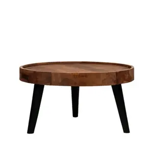 Modern Exquisite Elegant Mango <b>Wood</b> Coffee <b>Table</b> High Quality <b>Round</b> Indoor Office Furniture New Arrival Living Room Kitchen Set - Product Image 2