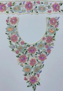 Patchs élégants indiens faits à la main pour accessoire de vêtements col brodé en tulle doux Appliques florales 3D Style à coudre pour vêtements - Product Image 2