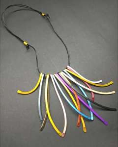 <b>Ethnic</b> Necklace Leather Cord Resin Pendant Statement <b>Accessories</b> Women Decorative Necklace Jewelry for Wearing Engagement Party - Product Image 4