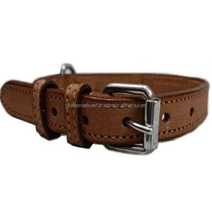 Hecho de collar de perro de cuero genuino de alta calidad con acero inoxidable de primera calidad, hardware de níquel libre de óxido, collar para perros y Mascotas - Product Image 4