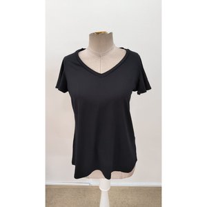 Blusa Casual de Manga Corta con Cuello en V para Mujer de Jane's, para Uso Diario, Corte Regular, Lisa, Tejido Transpirable - Product Image 5