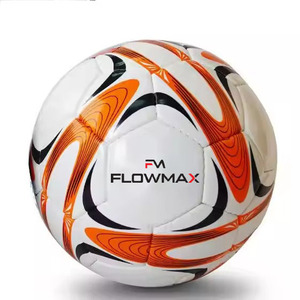 Flowmax Adult Size 5 Soccer Ball PU <b>Leather</b> with <b>Football</b> Material Hard Wearing and Machine Sewn for Indoor Outdoor Sports - Product Image 1