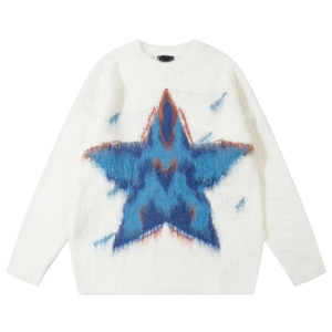 Suéter de Mohair de Algodón con Cuello Redondo para Mujer, Diseño de Fábrica, Personalización al por Mayor, Suéter de Mohair Tejido para Mujer - Product Image 1