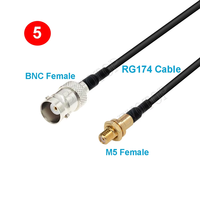 Câble Pigtail de Test pour Capteur d'Accélération Vibratoire BNC Mâle vers M5 Microdot Compatible Mâle 10-32 UNF RG174