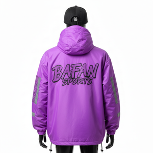 Veste coupe-vent pour femmes en nylon et polyester, respirante, style panneau violet, impression de logo personnalisée, veste coupe-vent pour femmes - Product Image 2