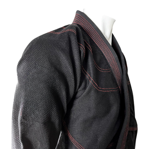 Kimono de judo unisexe noir avec surpiqûres rouges, coupe classique, uniforme d'arts martiaux pour adulte, pantalon 100% coton léger, Rohzen Sports - Product Image 6
