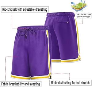 Pantalones Cortos de Baloncesto de Verano para Hombre, Talla Grande, Personalizados BSCI, Transpirables, de Secado Rápido, 100% Poliéster, Estampados, Sublimados, para Entrenamiento - Product Image 3