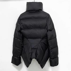 Abrigo acolchado grueso de relleno de ganso blanco de Invierno para mujer, chaqueta de lana estampada de talla grande sólida, transpirable, cuello levantado, a prueba de viento, cálido - Product Image 6