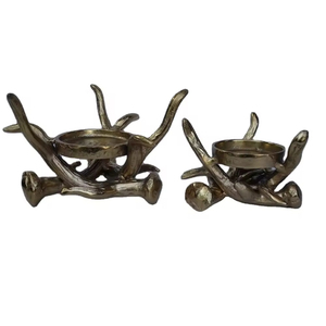 Juego de 2 portavelas decorativos para decoración de villas, portavelas de aluminio de buena calidad, diseño moderno personalizado - Product Image 4