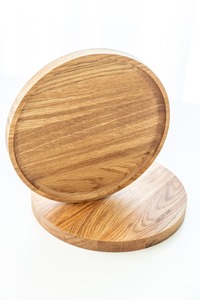 Assiette de présentation décorative de luxe en bois d'acacia, faite à la main et personnalisée, polie, pour la décoration de table et de la maison, thème bouddhiste - Product Image 6