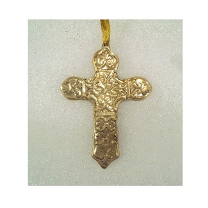 Adornos colgantes de Cruz de aluminio plateado de diseño en relieve para decoración colgante de pared de Navidad - Product Image 6