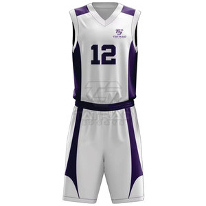 Tenues de basket-ball en tissu doux 100% polyester, couleurs personnalisées, séchage rapide, respirantes, sans manches, sublimation de haute qualité - Product Image 2
